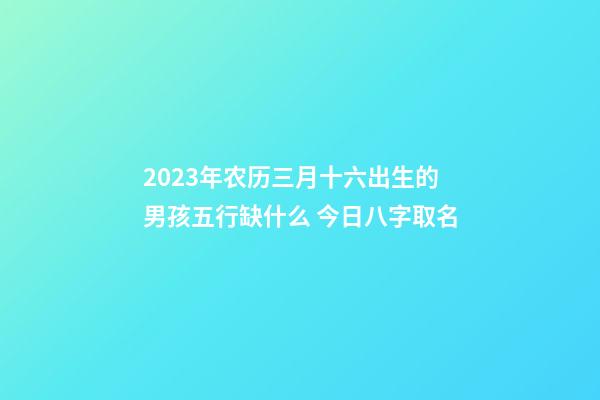 2023年农历三月十六出生的男孩五行缺什么 今日八字取名